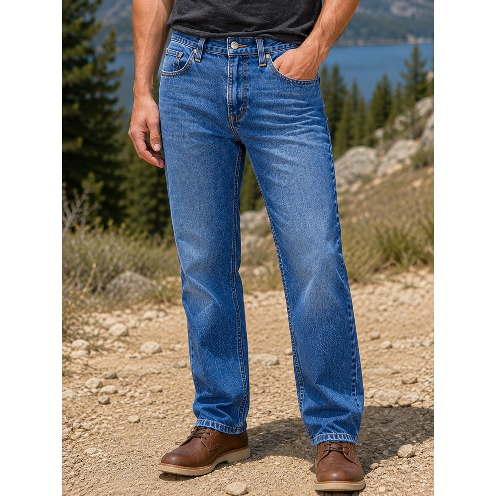 Cinch Jeans 34x30 Blue Medium Wash Straight Leg 100% Cotton MB98034 002